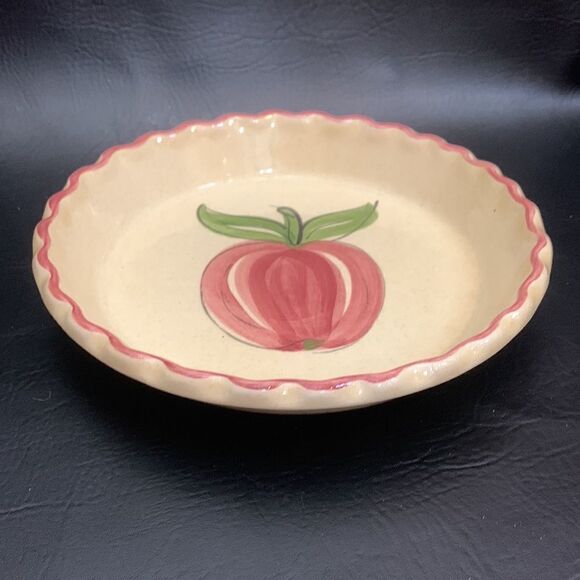 Los Angeles Pottery Oven Ware 630 Apple Pie Baking Serving Round 9 Inch Plate - Picture 6 of 6